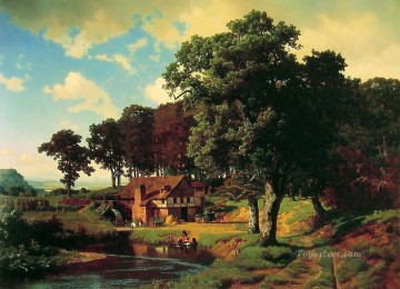  Bierstadt Lienzo - Un paisaje rústico de molino Albert Bierstadt